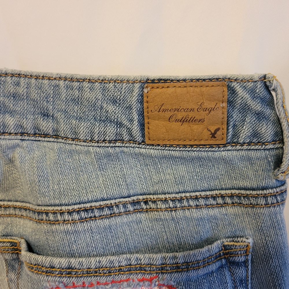 Upcycled Boho Americana Patchwork Altered Jeans S… - image 4